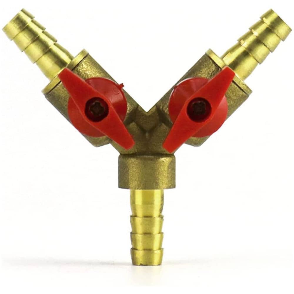 REGNHLIF Connettore Per Tubo Da Giardino Con Valvola A Chiusura In Ottone, 1,9 Cm (3/4"), Attacco Universale - 2