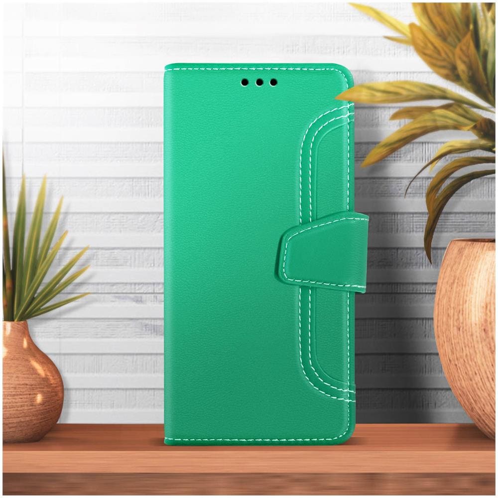 Custodia Per Samsung A14 4g E 5g Folio Multiscomparto Supporto Video Verde - Foto 2