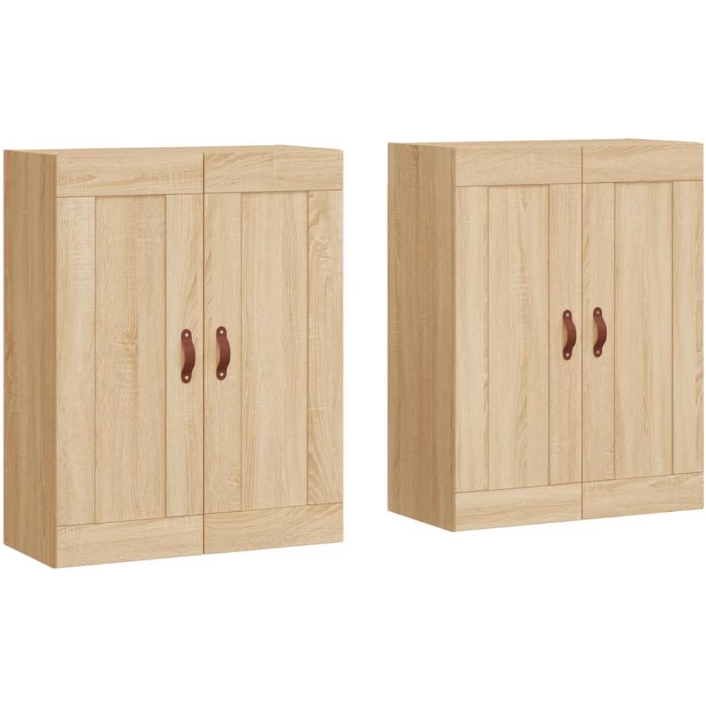 Armadietti A Parete 2 Pz Rovere Sonoma In Legno Multistrato - Foto 1
