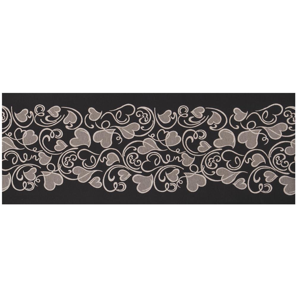 Tappeto Passatoia Tessuto Jacquard Linea Emozioni Disegno Amour Nero 57x280 Nero - Foto 1