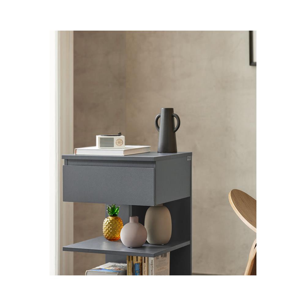 Tavolino Da Divano Tavolino Da Soggiorno Comodini Letto Con Cassetto Grigio Fbt49-hg - Foto 2