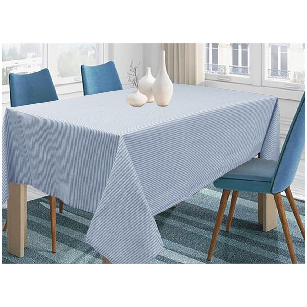 Tovaglia Per Salotto Cucina In Miros Misto Cotone Made In Italy Millerighe Rp 140x180 Azzurro - Foto 1