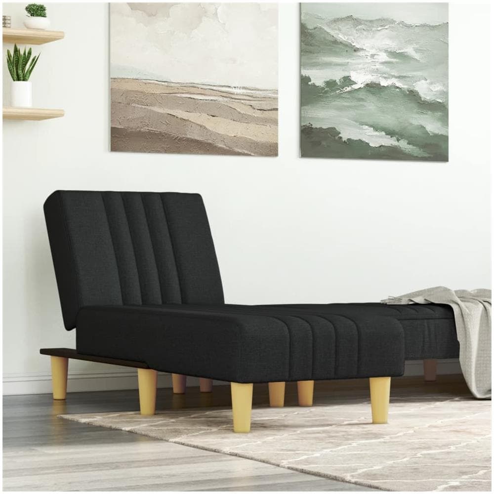 Chaise Longue In Tessuto Nero - Foto 1