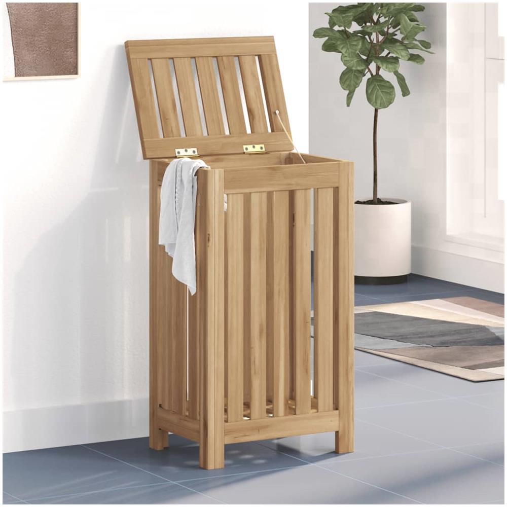 Cesto Del Bucato 35x25x60 Cm In Legno Massello Di Teak - Foto 1
