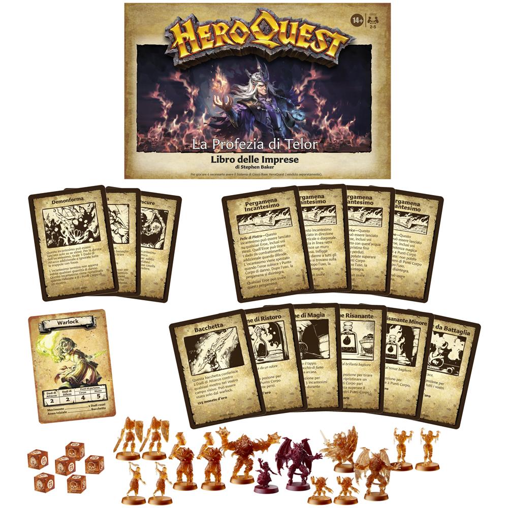 Avalon Hill HeroQuest, pack delle imprese La Profezia di Telor, dai 14 anni in su, da 2 a 5 giocatori, richiede il Sistema di Gioco Base HeroQuest per poter giocare - Foto 1