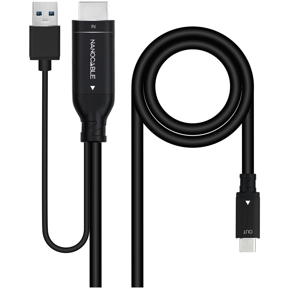 10.15.4354 cavo e adattatore video 1,8 m HDMI + USB Type-A USB tipo-C Nero - Foto 1