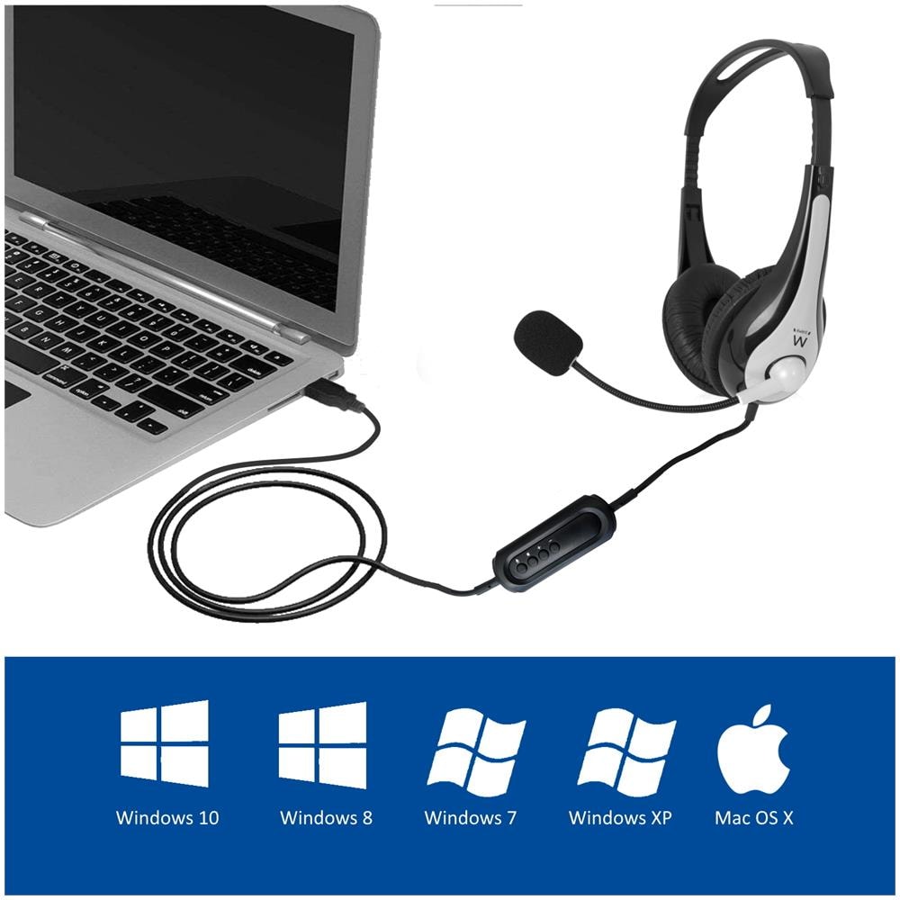 EW3565 cuffia e auricolare Cablato A Padiglione Musica e Chiamate USB tipo A Nero, Bianco - Foto 3