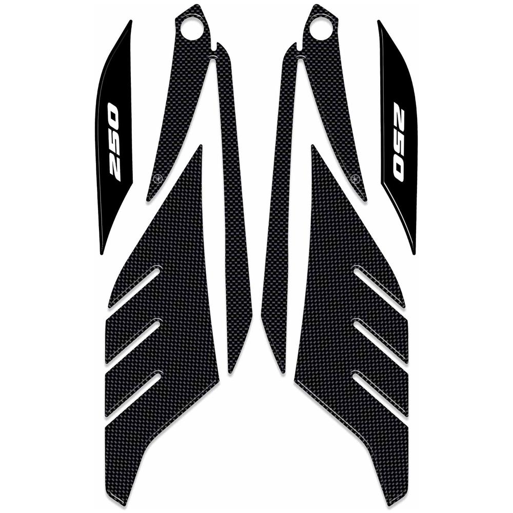 Adesivi Gel 3D Protezioni Boomerang Compatibili Con Yamaha Xmax 250 2014-2016 Carbonio-Bianco - Foto 1
