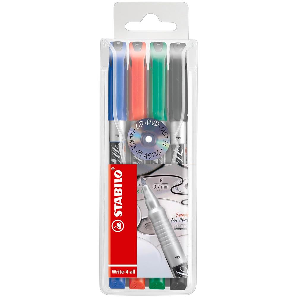 Write-4-all - Marcatore - Tratto Fine (0,4 mm) - Astuccio da 4 - Colori assortiti - Foto 1