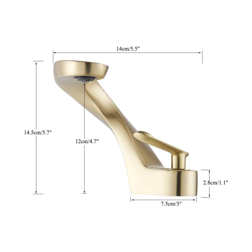 Rubinetto per lavabo da bagno, Blackswan, tipo M14, modello oro opaco, misura 14,5 cm - Foto 4