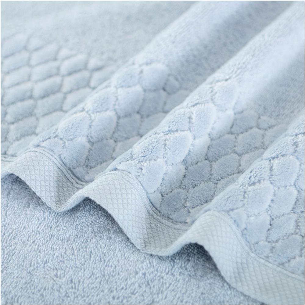 Asciugamano Carlo - 70x140 cm - Azzurro - Antibatterico - Lussuoso e morbido - Foto 2