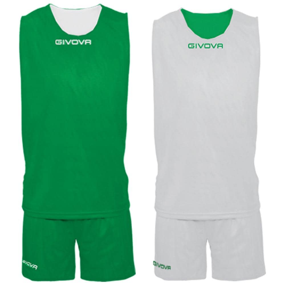 Kit Double - Completino Da Basket Reversibile Di Maglia Smanicata E Pantaloncino Di Colore Verde / bianco Taglia Xl - Foto 1