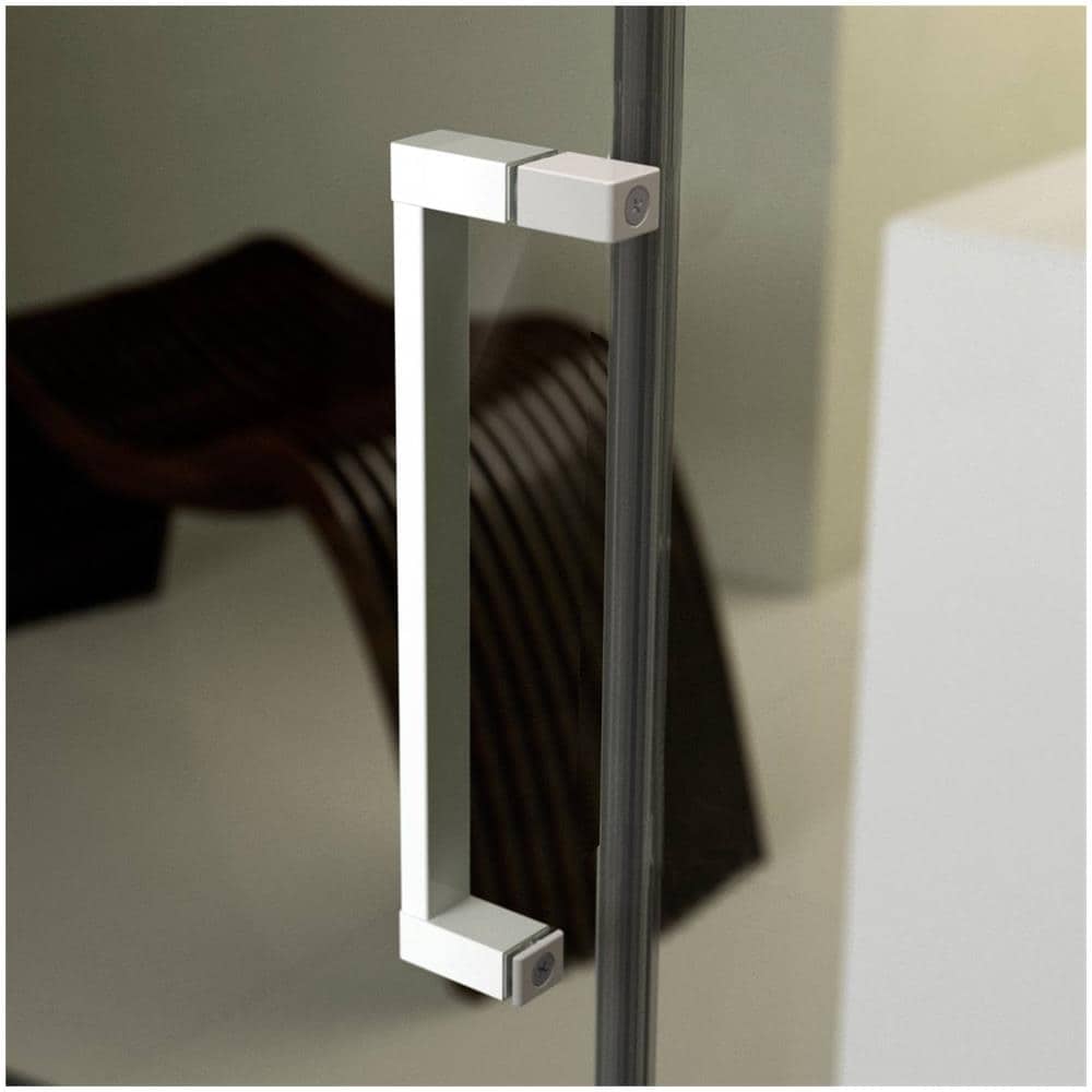 F.T Porta Doccia Nicchia in PVC 100 CM H190 Vetro Stampato Cincill/à MOD Glax 1 Anta Profilo Bianco
