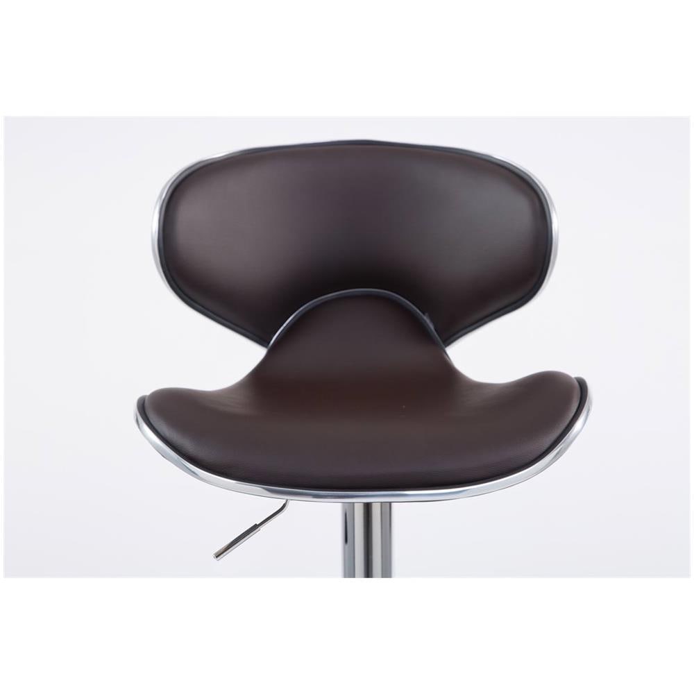 Set 2 Sgabelli Cucina Las Vegas V2 in Similpelle - Coppia Sedie Sgabello Imbottite Girevoli e Regolabili 62-82cm con Schienale Marrone - Foto 2