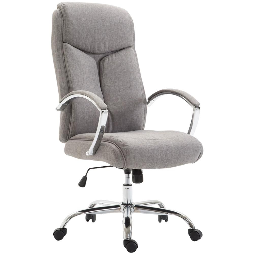 Sedia Ufficio Vaud XL in Tessuto - Poltrona Ergonomica Girevole con Alto Schienale e Braccioli I Poltrona Studio Presidenziale con Portata Max 140 kg I Sedia Pc Regolabile con 5 Ruote Grigio - Foto 1