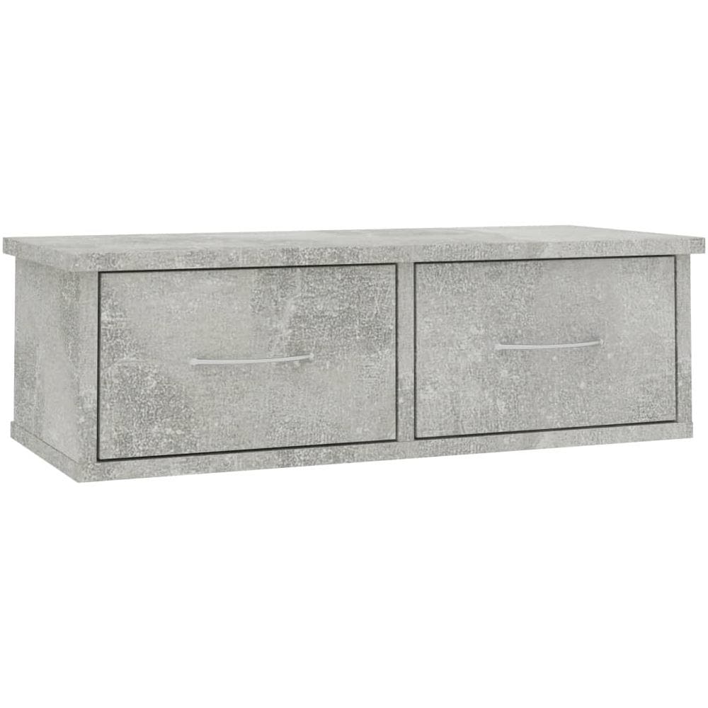 Scaffale Cassetti Parete Grigio Cemento 60x26x18,5 Multistrato - Foto 2