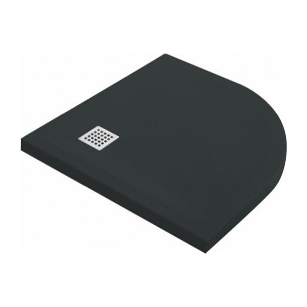 Piatto Doccia Mineral Marmo Resina Curvo Antiscivolo H3,5cm *** Misure : L80 X P80 X H3,5 Cm, Tinta : Antracite - Foto 1