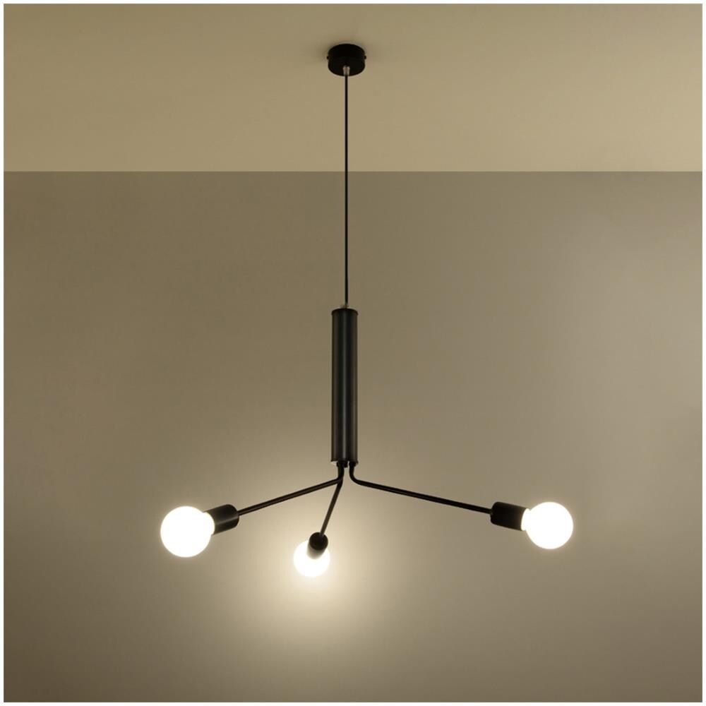 Pendente A Goccia A Grappolo Con 3 Luci Nero, E27 - Foto 12