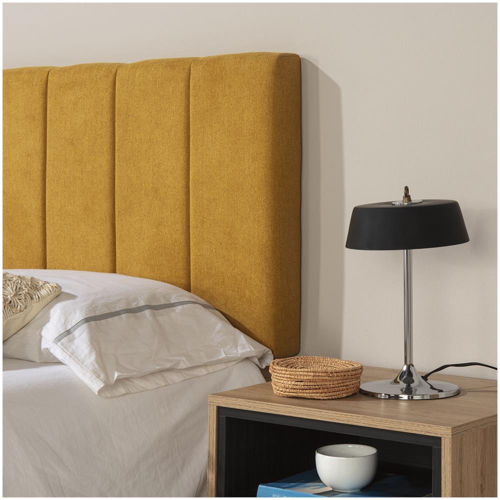 Testiera Rivestita In Tela Creta 160x60 Cm Color Senape Ricamo Verticale, 8 Cm Di Spessore, Include Hardware Per Il Fissaggio Alla Parete - Foto 4