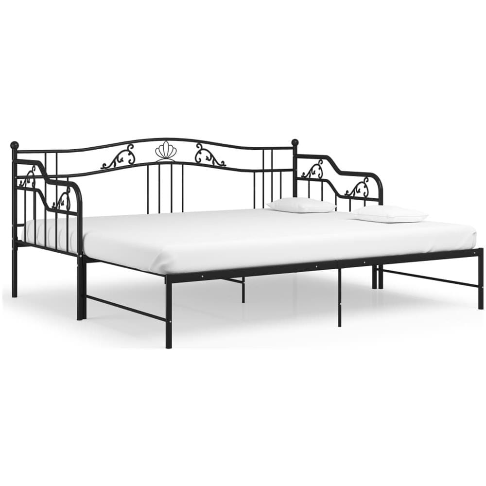 Telaio Divano Letto Estraibile Nero In Metallo 90x200 Cm - Foto 2
