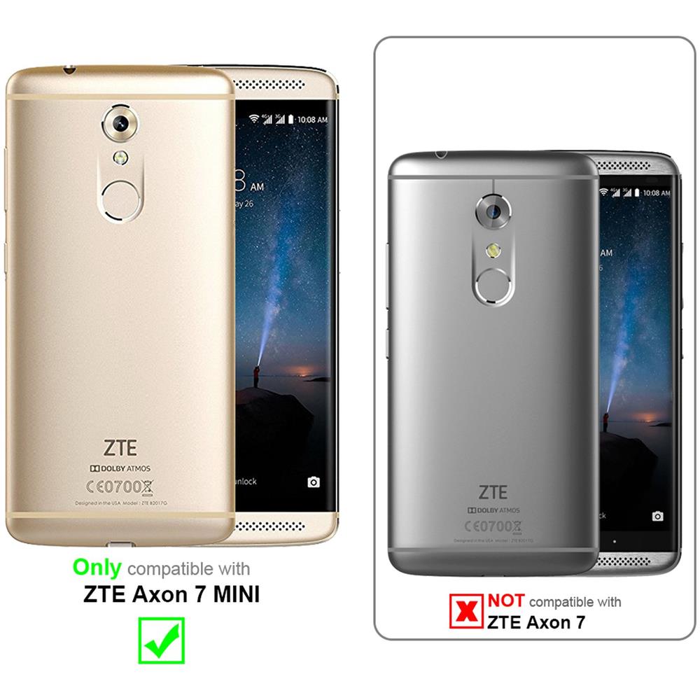 Custodia Compatibile Con Zte Axon 7 Mini In Classy Argento - Coperchio Protettiva Con Chiusura Magnetica, Funzione Stand E Tasca Per Le Carte - Foto 2