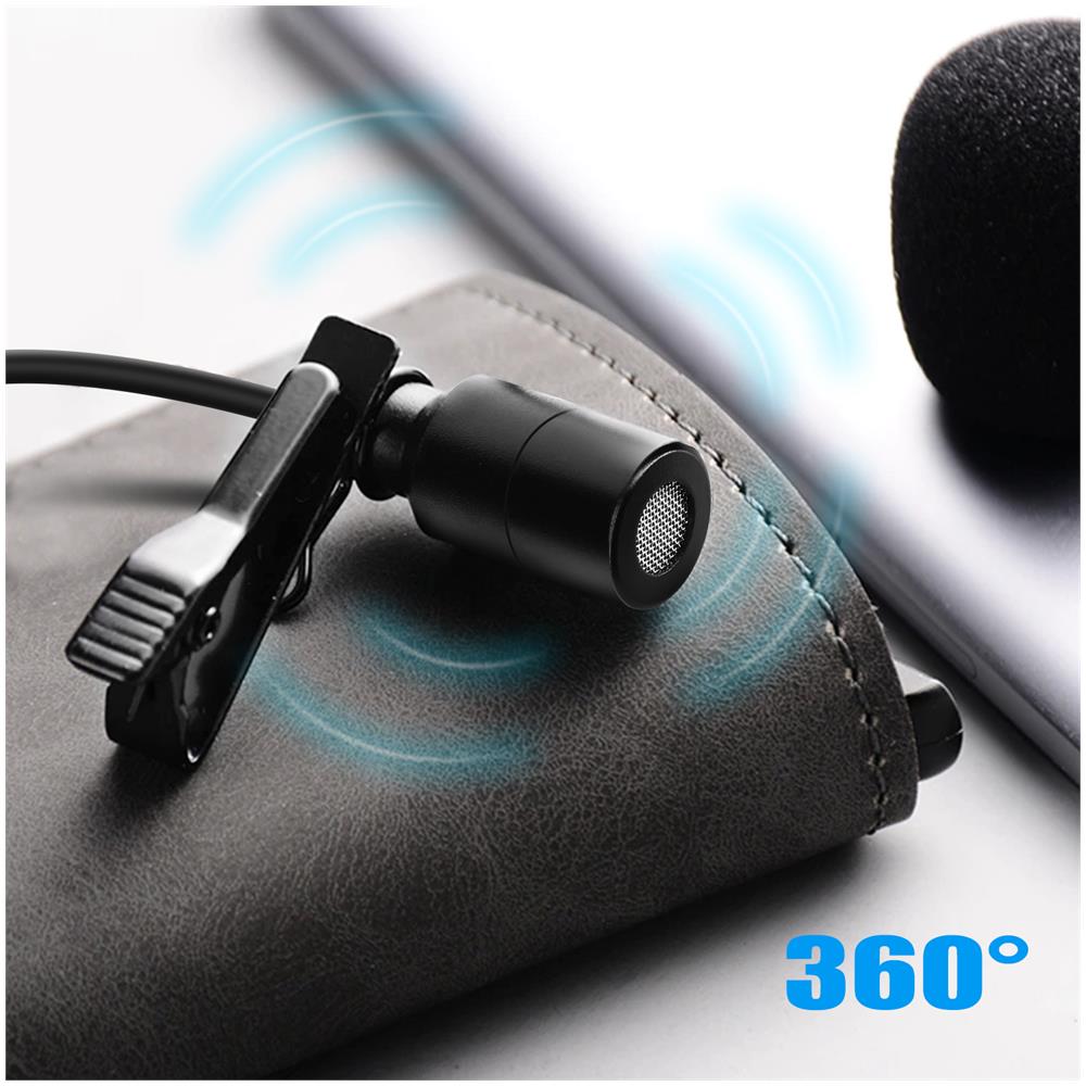 Microfono Lavalier Lightning Omnidirezionale Filtro Anti-pop 1,5 M - Foto 2