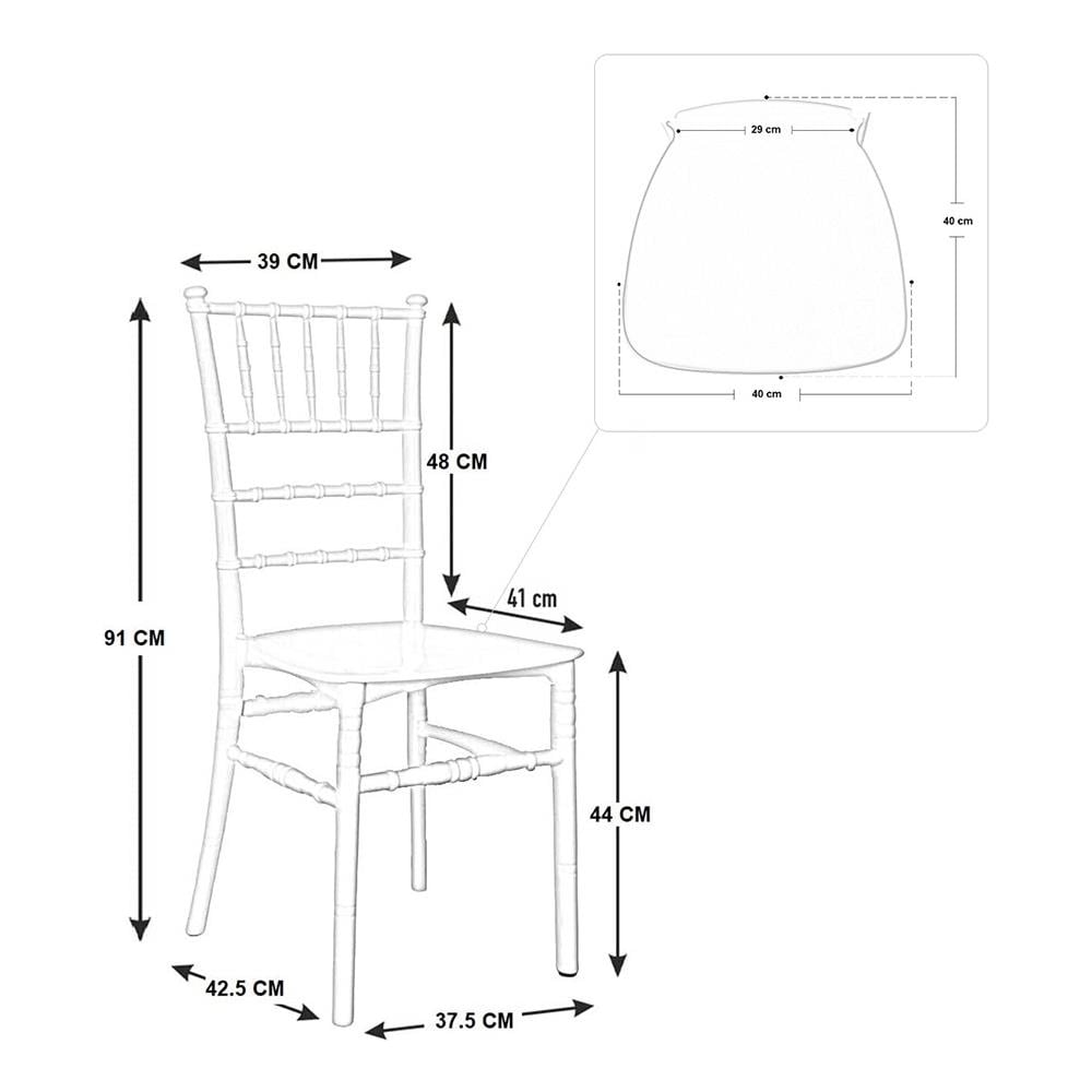 Sedia Chiavarina In Polipropilene Bianca Modello Rinforzato - Foto 5