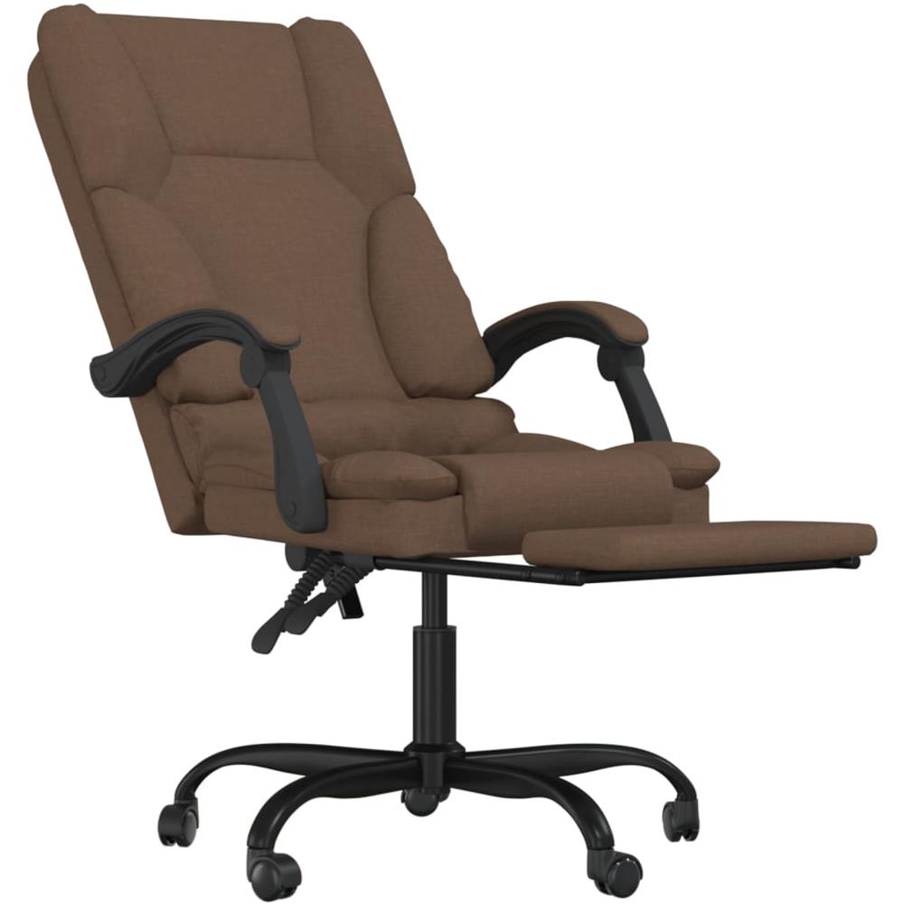 Sedia da Ufficio Massaggio Reclinabile Marrone in Tessuto - Foto 2