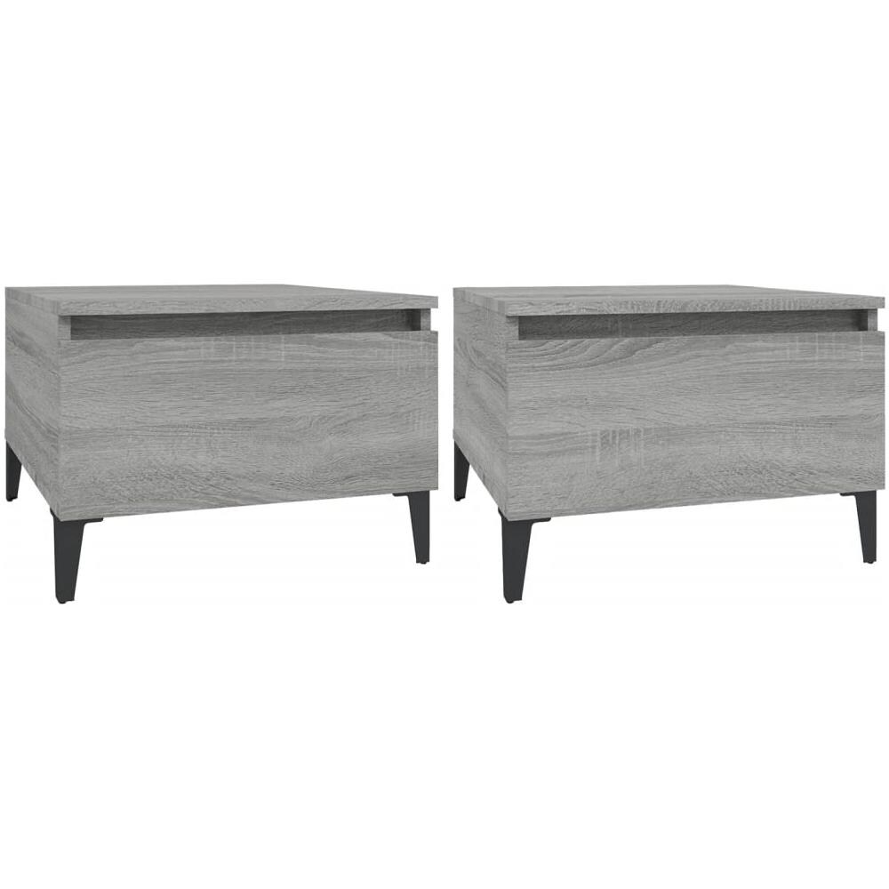Tavolini 2pz Grigio Sonoma 50x46x35 Cm In Legno Multistrato - Foto 2