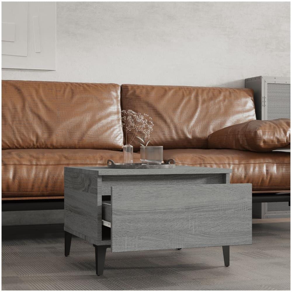 Tavolini 2pz Grigio Sonoma 50x46x35 Cm In Legno Multistrato - Foto 3