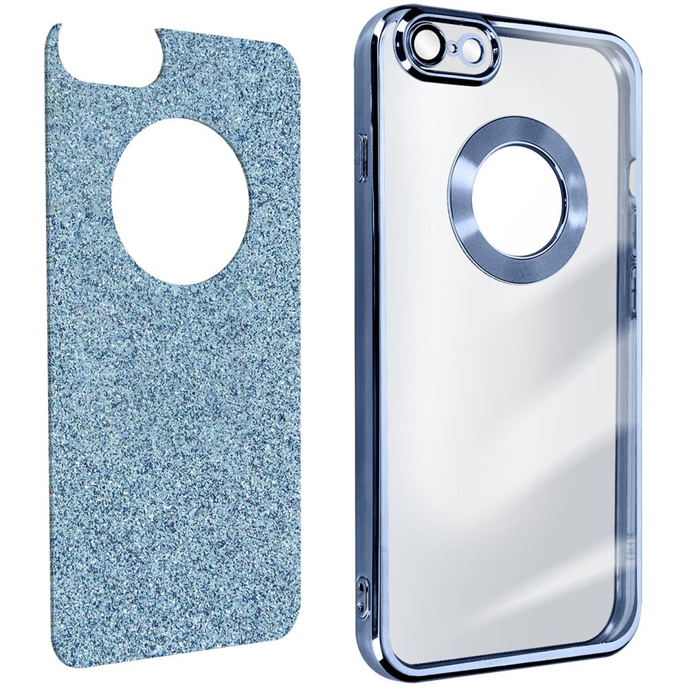 Cover Per Iphone 6 Plus E 6s Plus Glitter Amovibile Serie Protecam Spark Azzurra - Foto 5