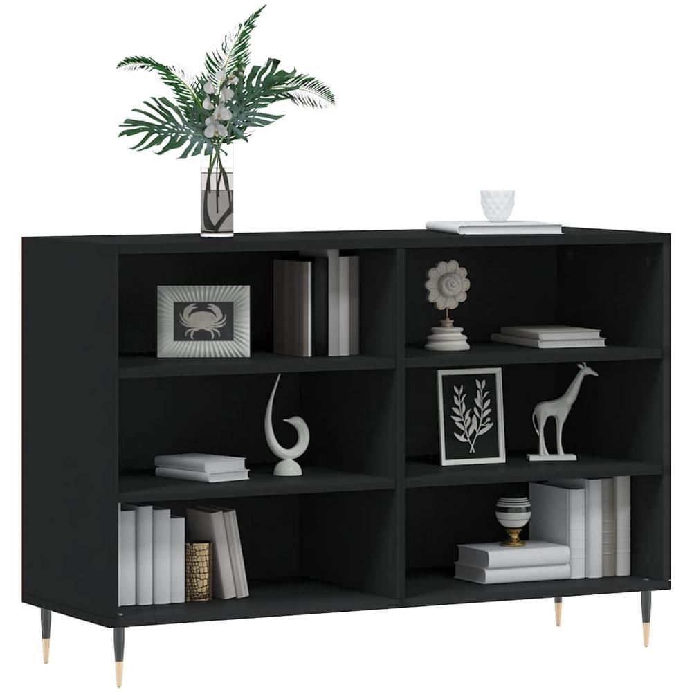 Credenza Nera 103,5x35x70 Cm In Legno Multistrato - Foto 3