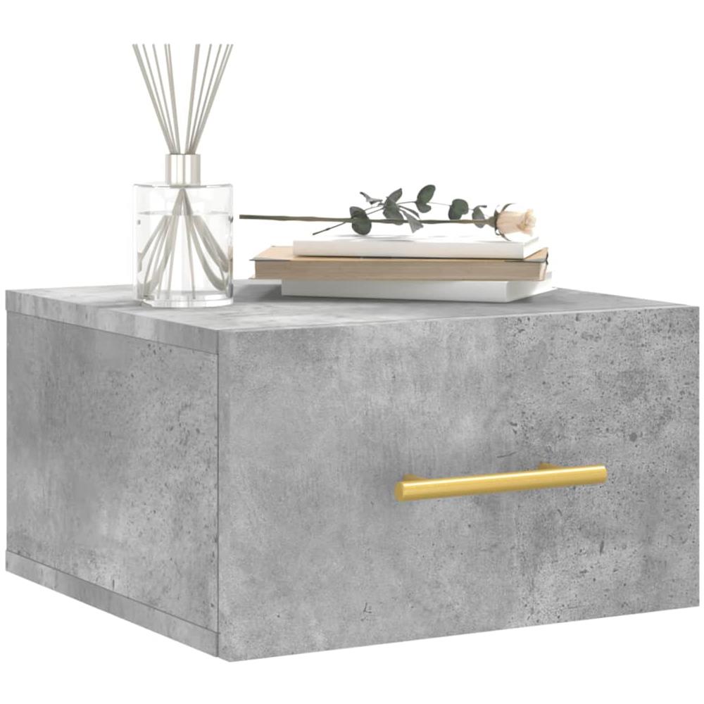 Comodini A Muro 2 Pz Grigio Cemento 35x35x20 Cm - Foto 3