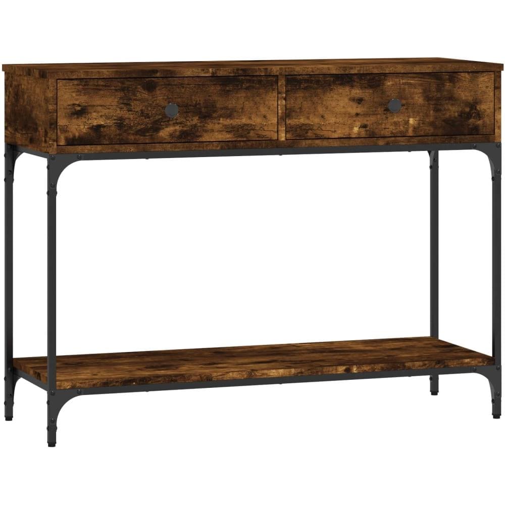 Tavolino Consolle Rovere Fumo 100x34,5x75cm Legno Multistrato - Foto 2