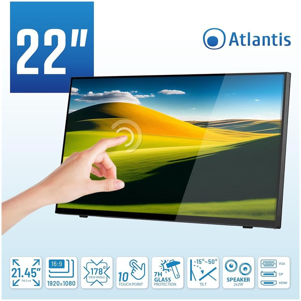 Monitor Touch Screen 21.4" LED IPS A05-T22A-VHDM 1920 x 1080 Full HD Tempo di Risposta 7 ms - Foto 12