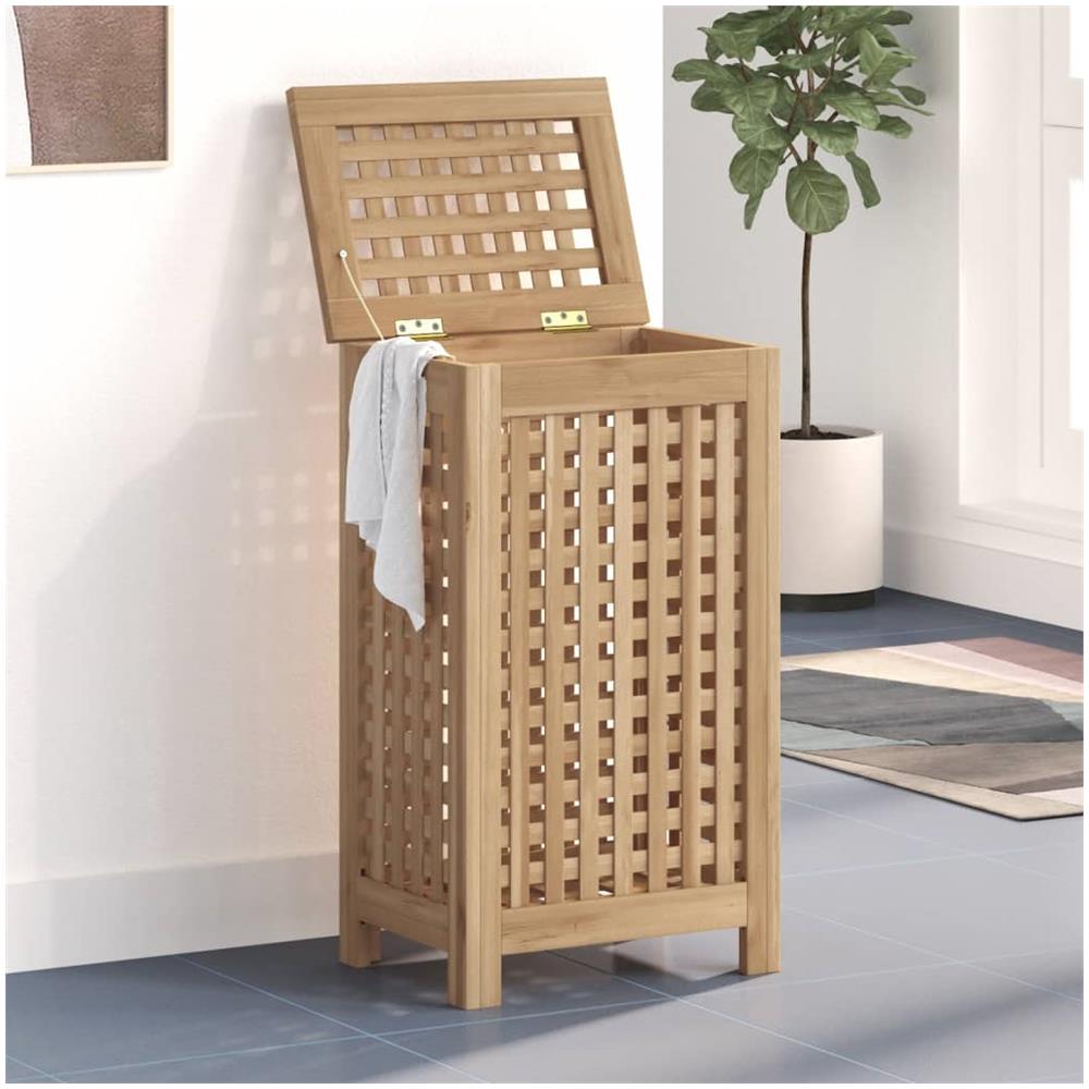 Cesto Del Bucato 35x25x60 Cm In Legno Massello Di Teak - Foto 1