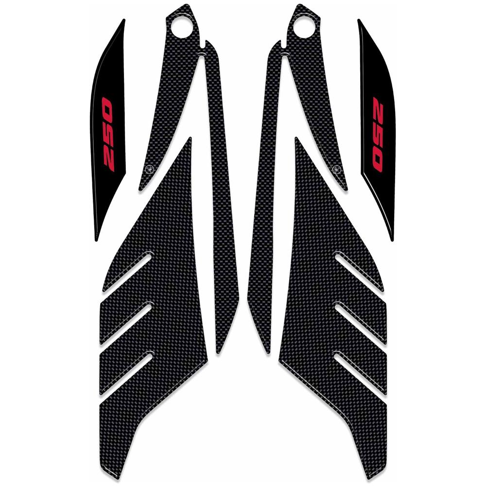 Adesivi Gel 3D Protezioni Boomerang Compatibili Con Yamaha Xmax 250 2014-2016 Carbonio-Rosso - Foto 1