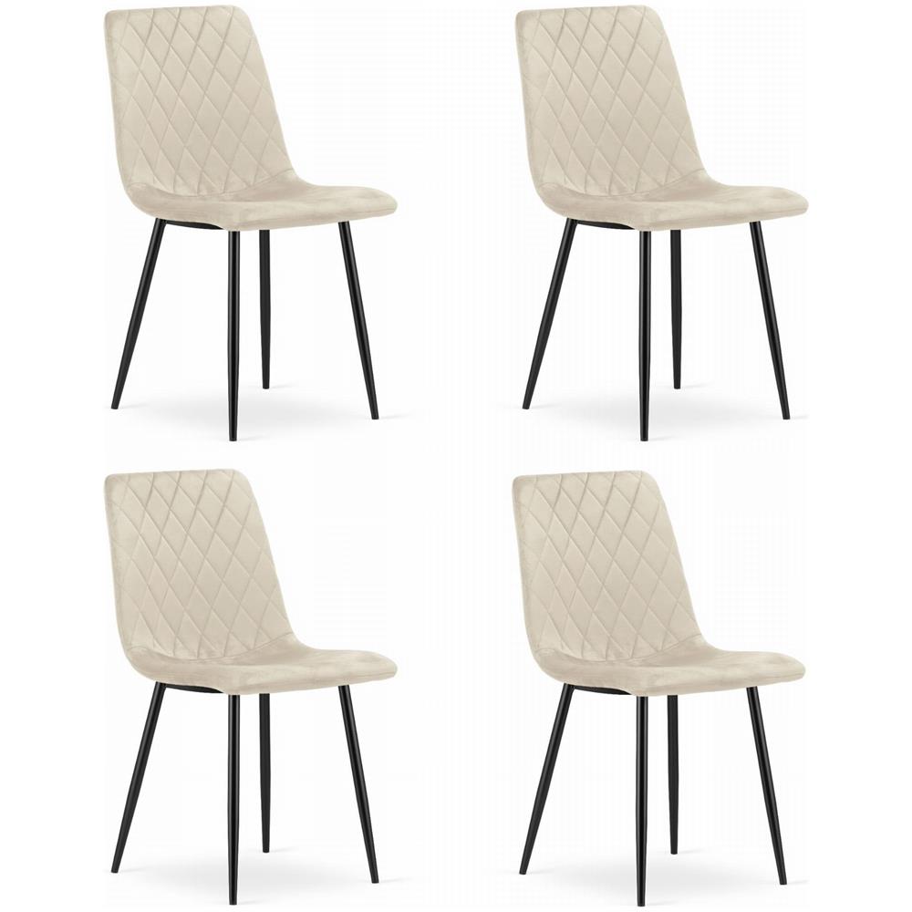 TURIN Sedia Velluto Beige Design ergonomico x4 - Foto 1