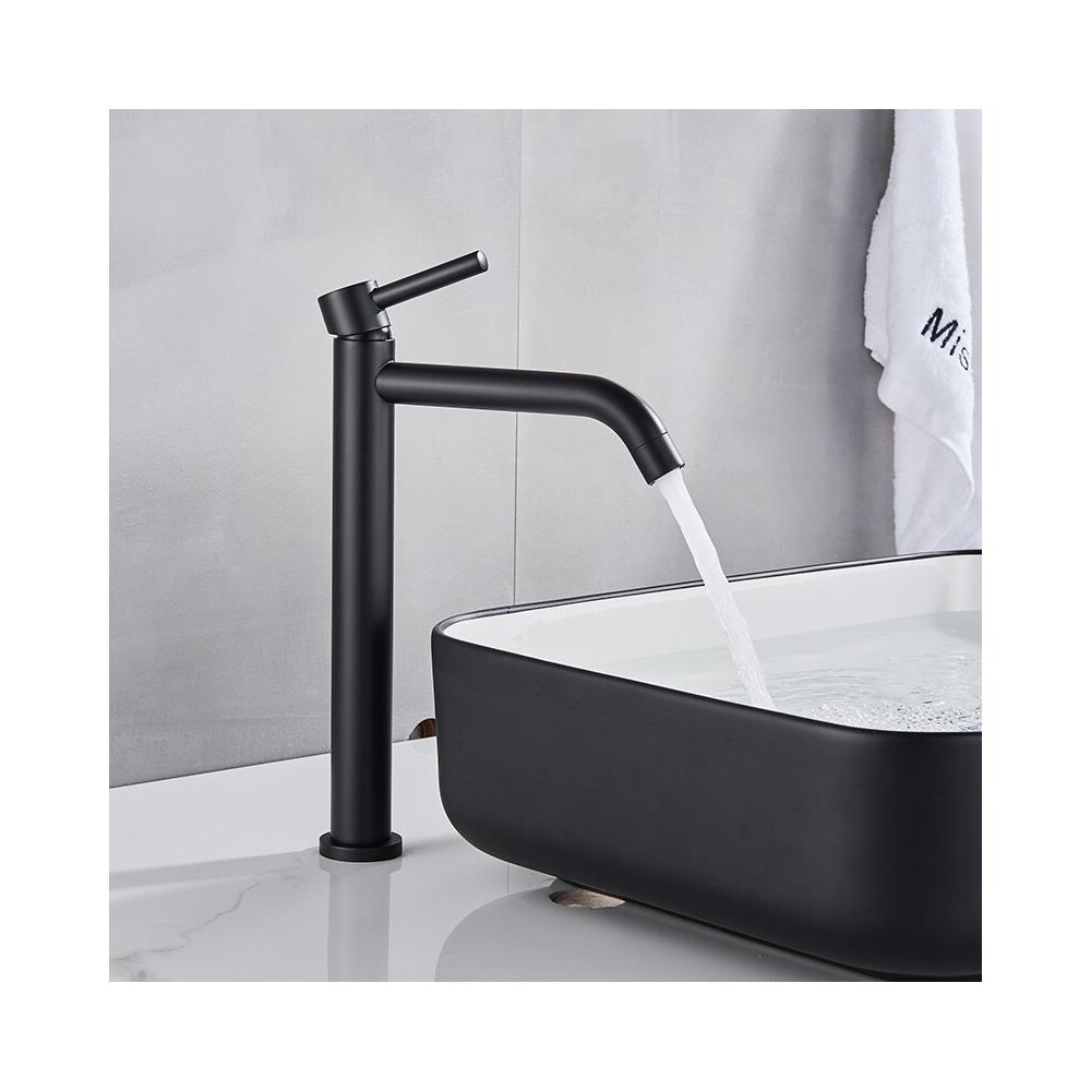 Rubinetto per lavabo da bagno, Blackswan, tipo M139, modello nero opaco, misura 30,6 cm - Foto 4
