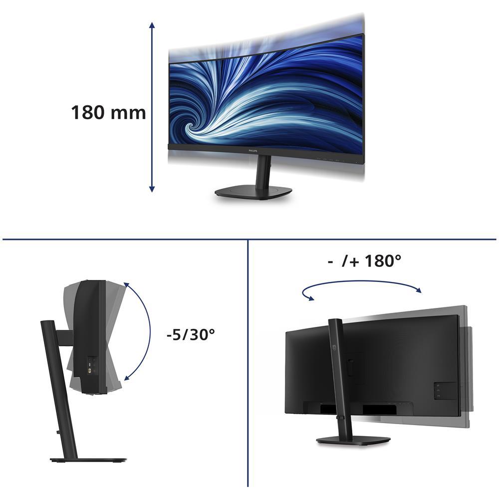 34B2N3500C / 00 Monitor PC 86,4 cm (34") 3440 x 1440 Pixel Wide Quad HD LCD Nero - Foto 5