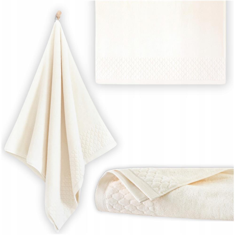 Asciugamano CARLO - 70x140 cm - Color crema - Antibatterico - Lussuoso e vellutato - Foto 1