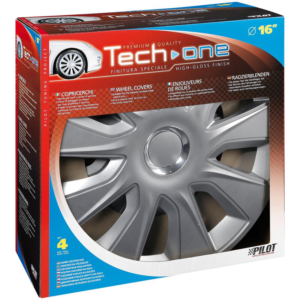 Copricerchi Auto Universali 16 Pollici Tech-one Stratos Rc Silver 31598 - Foto 7