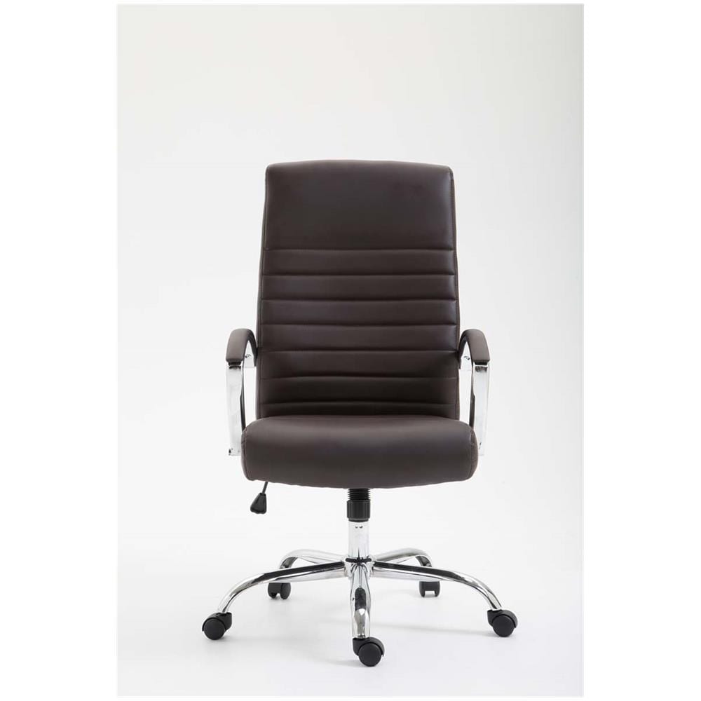 Poltrona Ufficio Valais XL in Similpelle I Sedia Ufficio Girevole Imbottita con Alto Schienale I Sedia Direttore con Braccioli Rivestiti Marrone - Foto 2