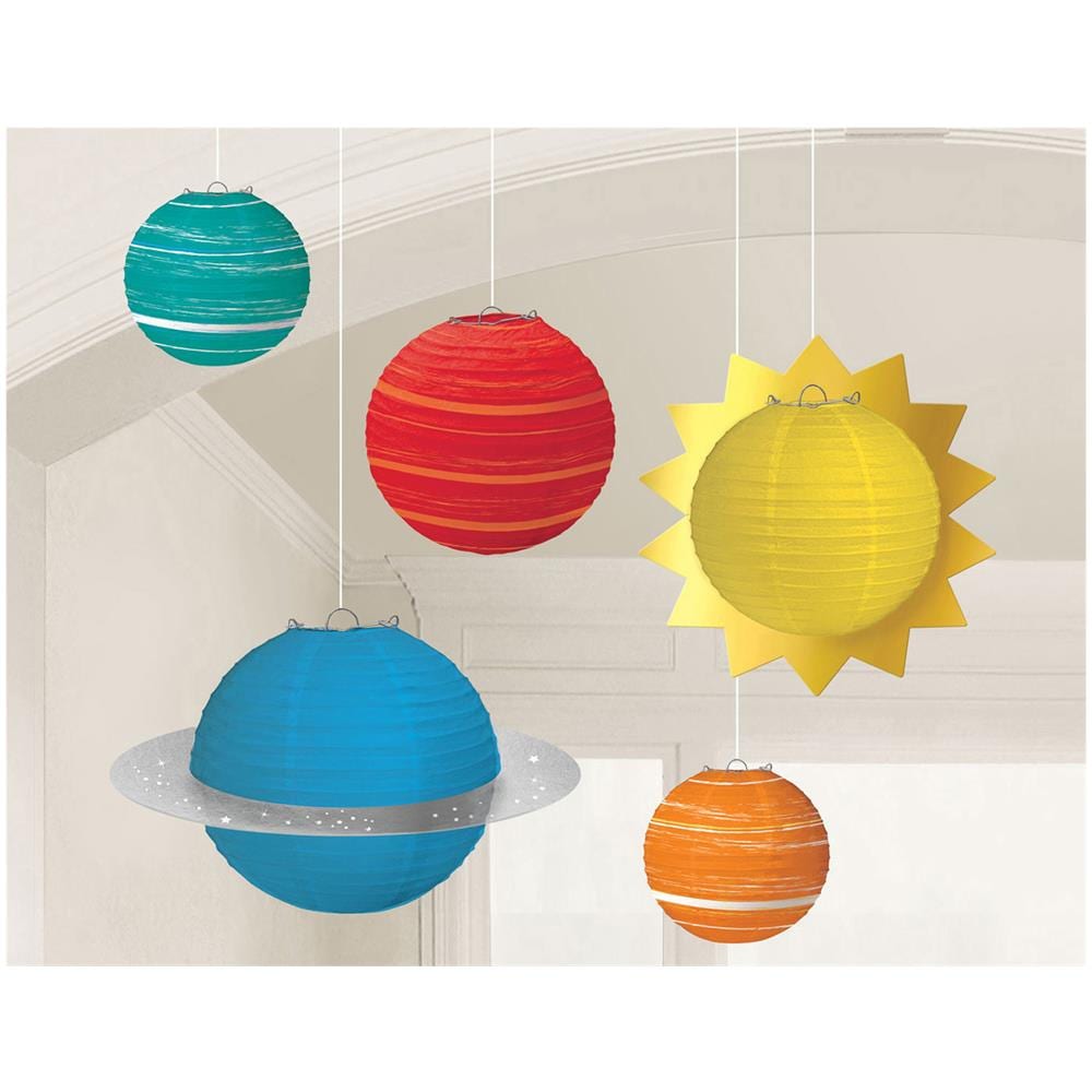 Lanterne Di Carta Pianeta Set 8 Pezzi - Decorazione Per Feste A Tema Spaziale, 30 Cm Diametro - Foto 8