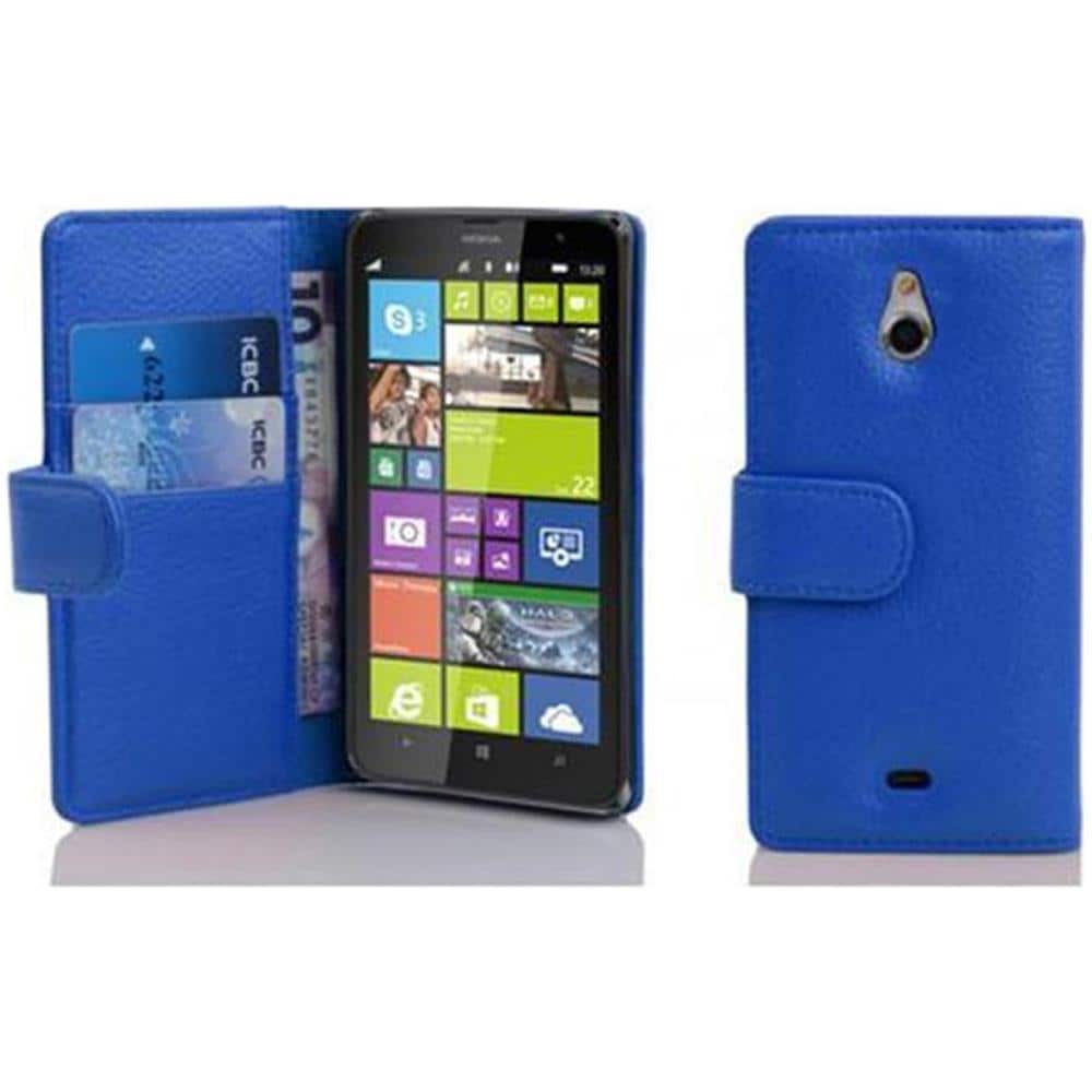 Custodia Compatibile Con Nokia Lumia 1320 In Blu Reale - Coperchio Protettivo In Ecopelle Testurizzata E Tasca Per Carte Di Credito - Foto 1