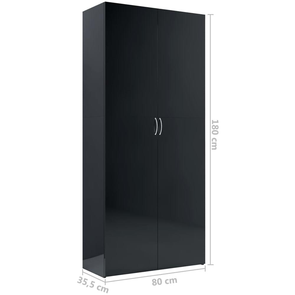 Armadietto Bianco Lucido Nero 80x35,5x180 Cm In Truciolato - Foto 16
