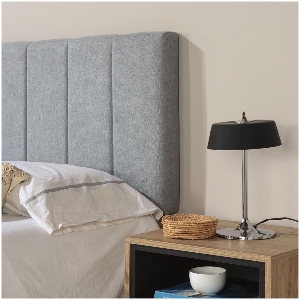 Testiera Rivestita In Tela Creta 140x60 Cm Color Grigio, Per Letto 135 Ricamo Verticale, 8 Cm Di Spessore, Include Hardware Per Il Fissaggio Alla Parete - Foto 4