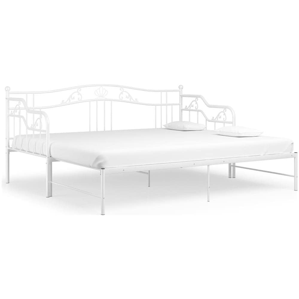 Telaio Divano Letto Estraibile Bianco In Metallo 90x200 Cm - Foto 2