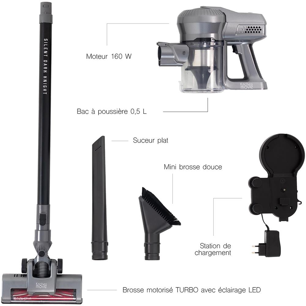 BAT-H20B Scopa Ricaricabile 2 in1 Senza Sacco Potenza 160 W Colore Grigio - Foto 7