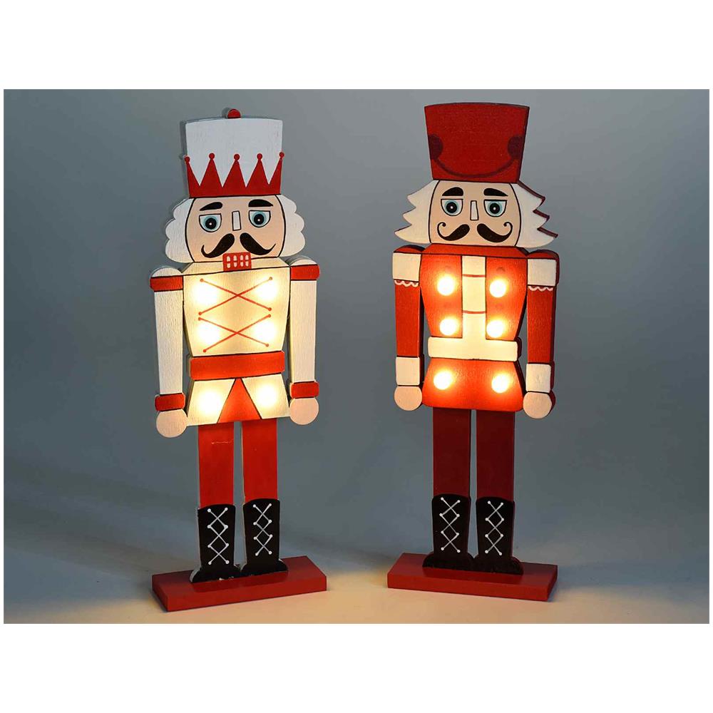 Set 2 Soldatini Schiaccianoci Natalizi Con Luci Led Decorazioni Di Natale Da Tavolo Idea Regalo Per Natale - Foto 3